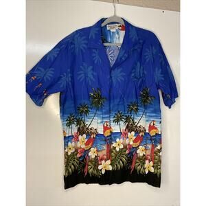 Pacific Legend Hawaiian Shirt Adult Size X-Large Birds, Vintage Mens